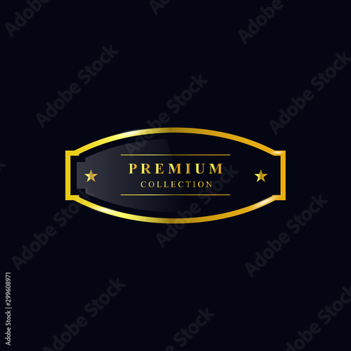 Golden metal badges premium label