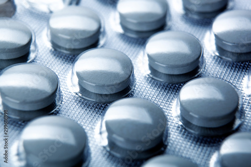 pills in a plate as a medicine close up