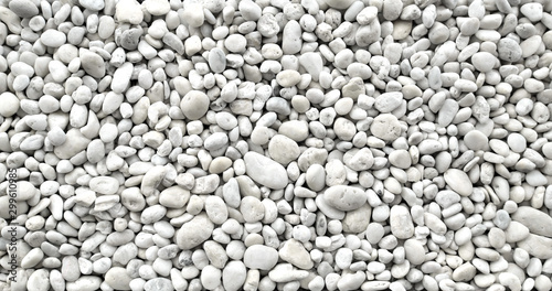 Canvas Print white pebble stones in top view