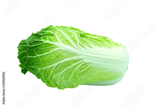 Fresh chinese cabbage green vegetable. Isolated on white background with clipping path