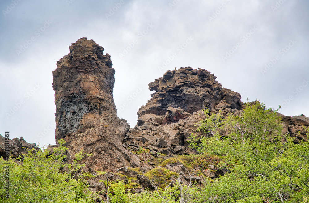 Rocks Formations, Lava Fields in Dimmuborgir, Iceland