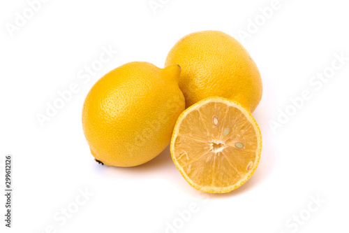 Lemon. Fresh lemon isolated on white. Lemon in a cut. Fresh ripe lemons isolated on white background.