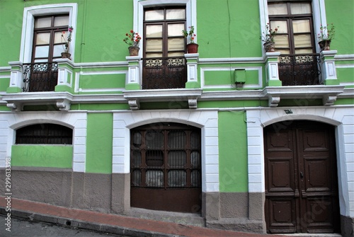 Colorful architecture in Quito, Ecuador