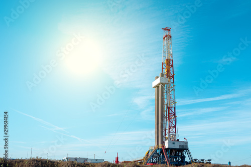 Oil and Gas Drilling Rig. Oil drilling rig operation on the oil platform in oil and gas industry.