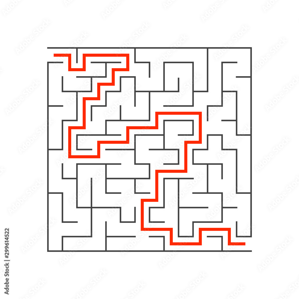 Abstact labyrinth. Educational game for kids. Puzzle for children. Maze conundrum. Find the right path. Vector illustration. Abstact labyrinth. Educational game for kids. Puzzle for children. Maze conundrum. Find the right path. Vector illustration.