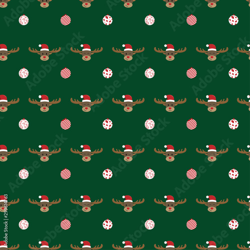 Happy Christmas moose seamless pattern. Animal cartoon holidays background. Wildlife character. Christmas wrapping. Background Wallpaper.