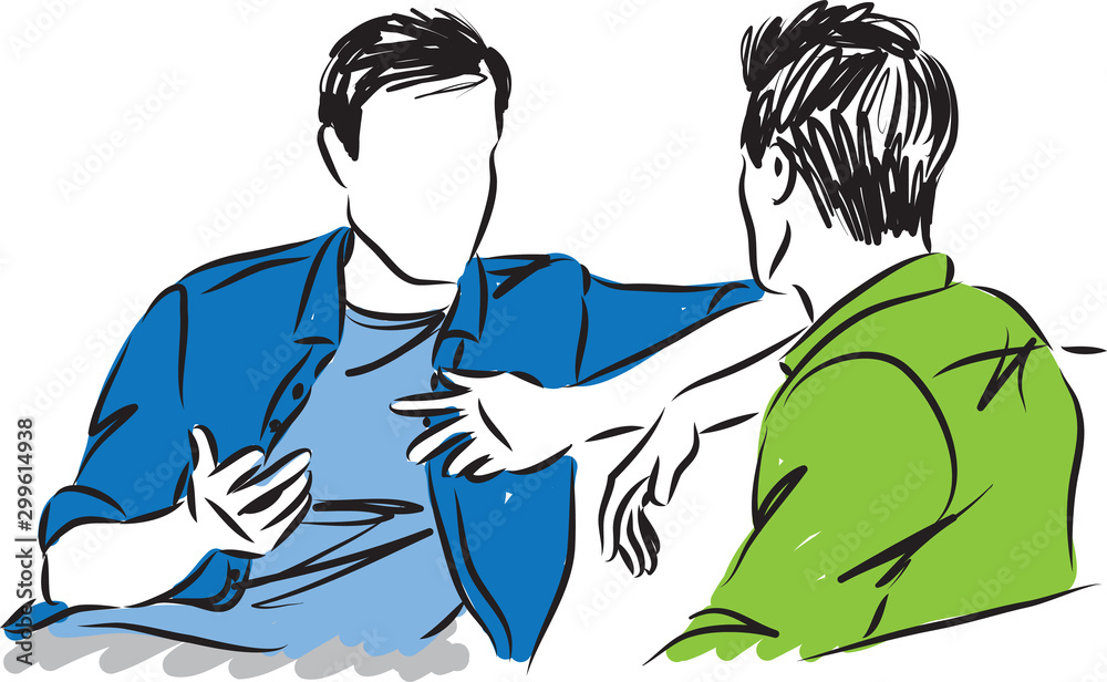 two men talking together vector illustration two men talking together vector illustration