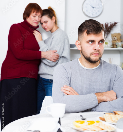 Upset man having problems in relationship with family © JackF