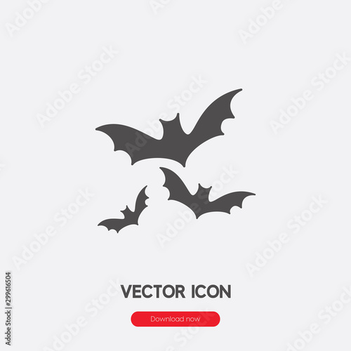bat icon vector. Linear style sign for mobile concept and web design. bat symbol illustration. Pixel vector graphics - Vector.