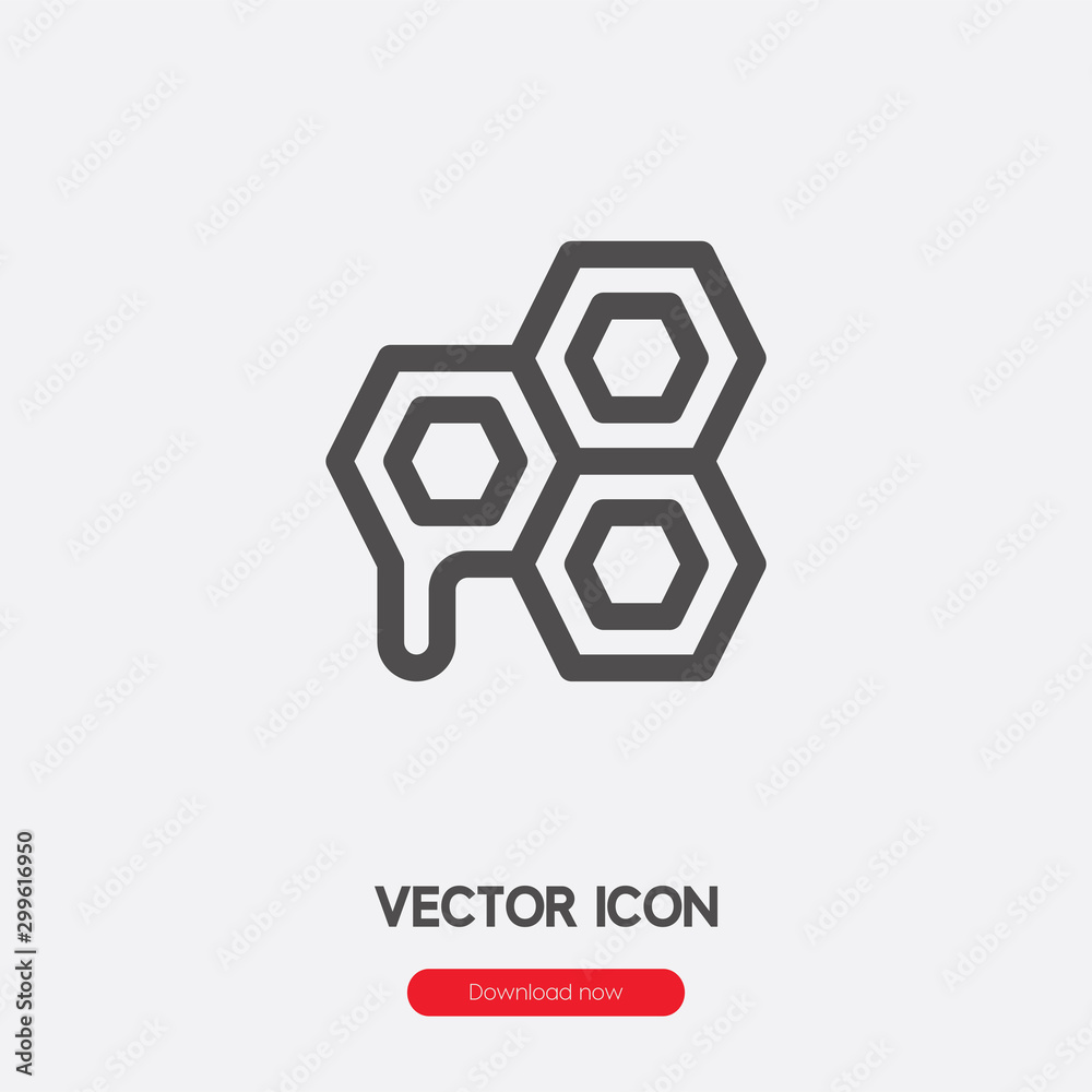 Honey icon vector. Linear style sign for mobile concept and web design. Honey symbol illustration. Pixel vector graphics - Vector.