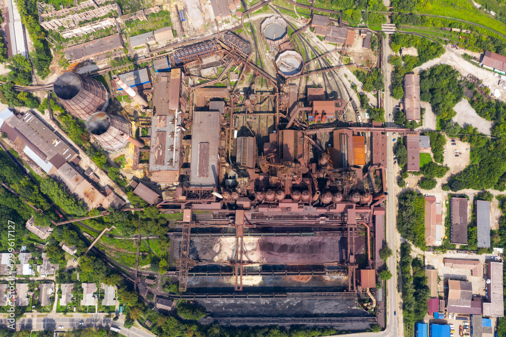 blast furnace and other elements of the metallurgical industry, a view of the structure from a height