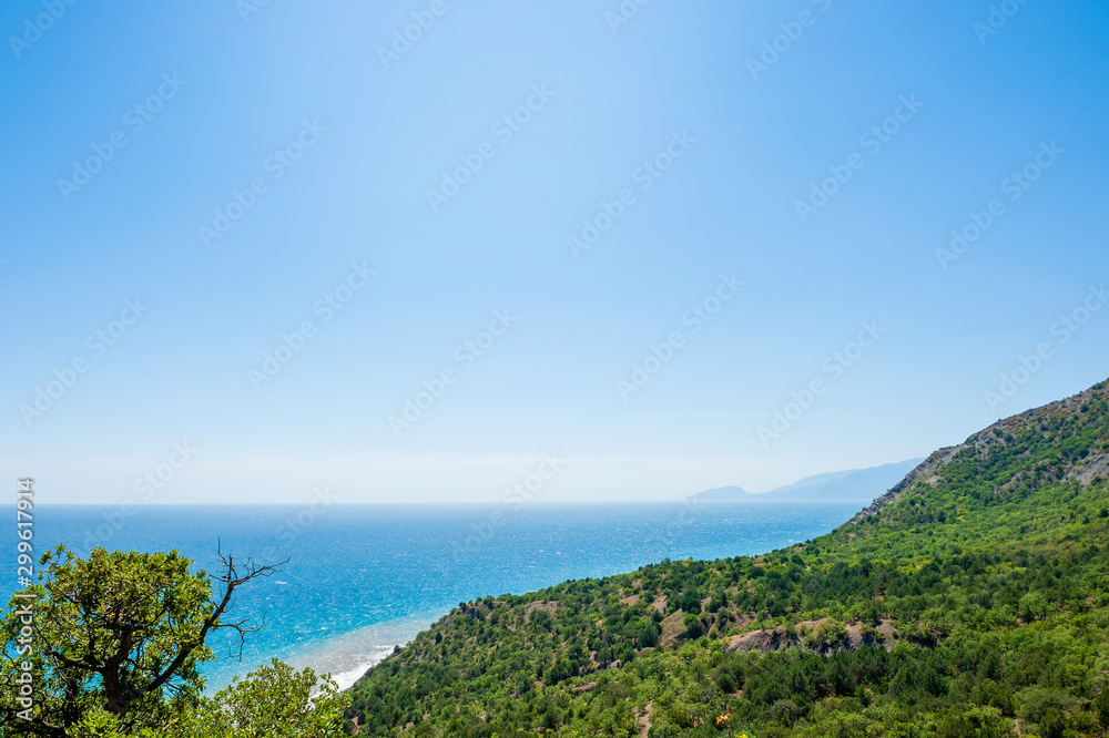 View on sea shote in summer bright day
