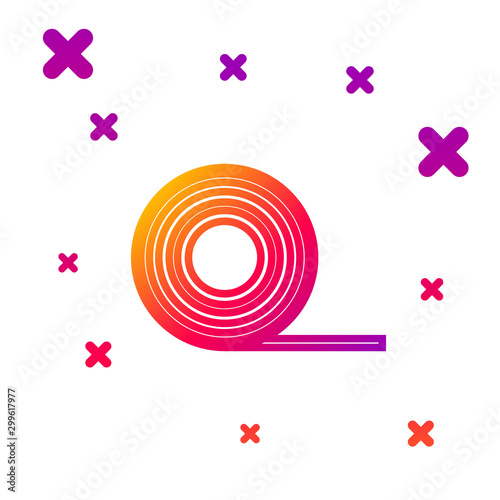Color line Scotch icon isolated on white background. Roll of adhesive tape for work and repair. Sticky packing tape. Office tool and stuff. Gradient random dynamic shapes. Vector Illustration