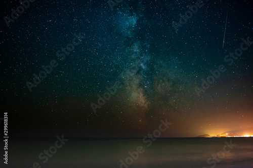 Milkyway with stars over the sea