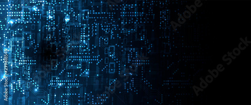 Abstract circuit board futuristic technology processing background