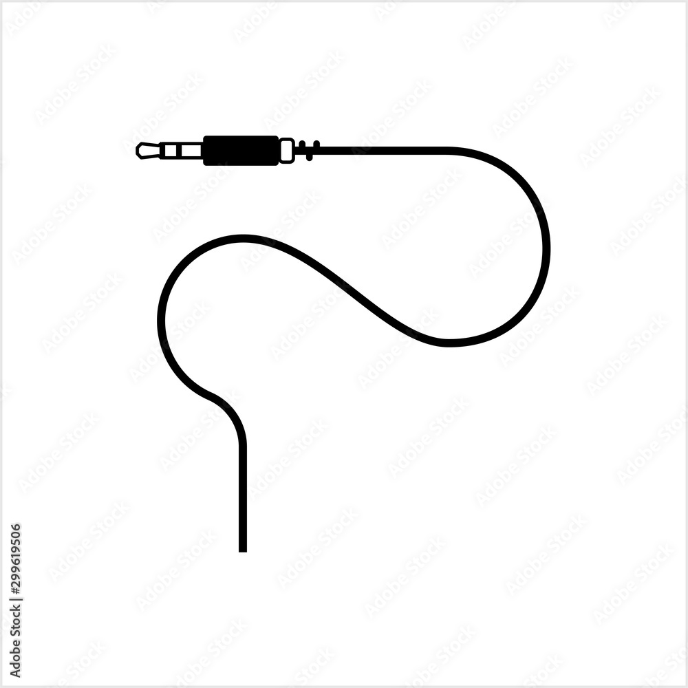 Obraz premium Audio Cable Icon, Plug Wire
