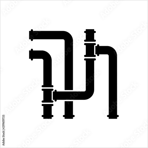 Pipe Icon, Pipe Fitting Icon, Water, Gas, Oil Pipeline, Plumbing Work
