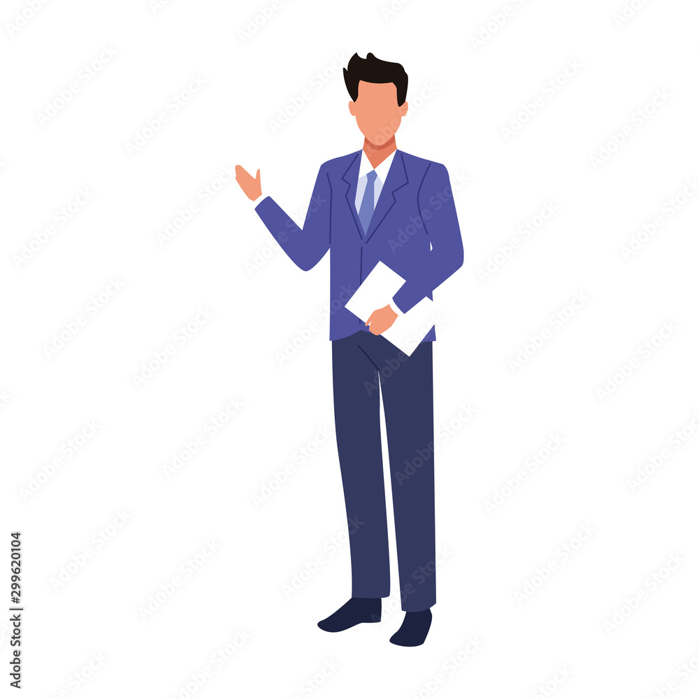 avatar businessman holding a documents