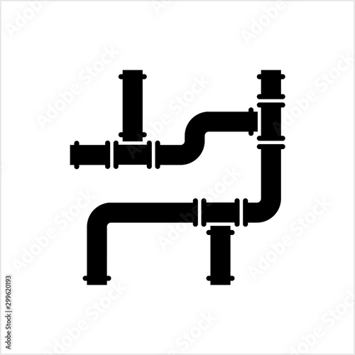 Pipe Icon, Pipe Fitting Icon, Water, Gas, Oil Pipeline, Plumbing Work