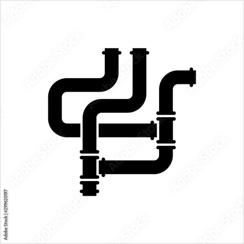 Pipe Icon, Pipe Fitting Icon, Water, Gas, Oil Pipeline, Plumbing Work