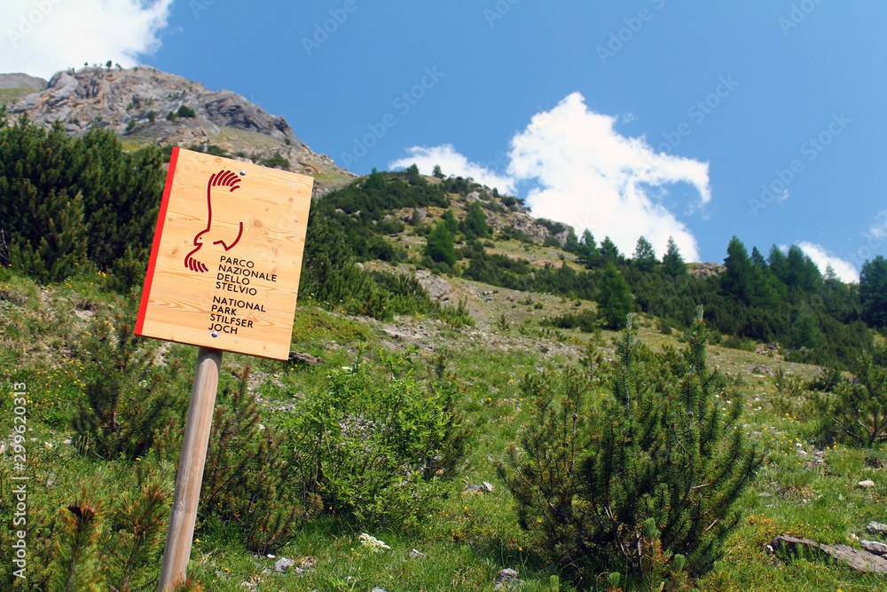 Stelvio National Park sign