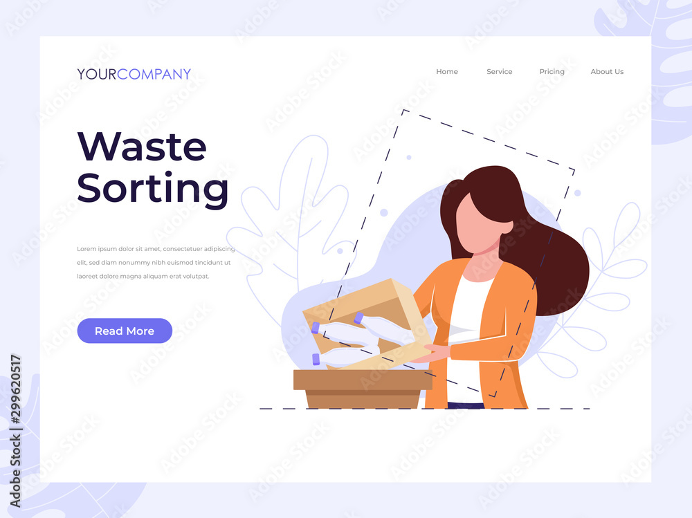 Waste Sorting page flat vector illustration concept, can be used for landing page, ui, web, app intro card, editorial, flyer, and banner. Waste Sorting page flat vector illustration concept, can be used for landing page, ui, web, app intro card, editorial, flyer, and banner.