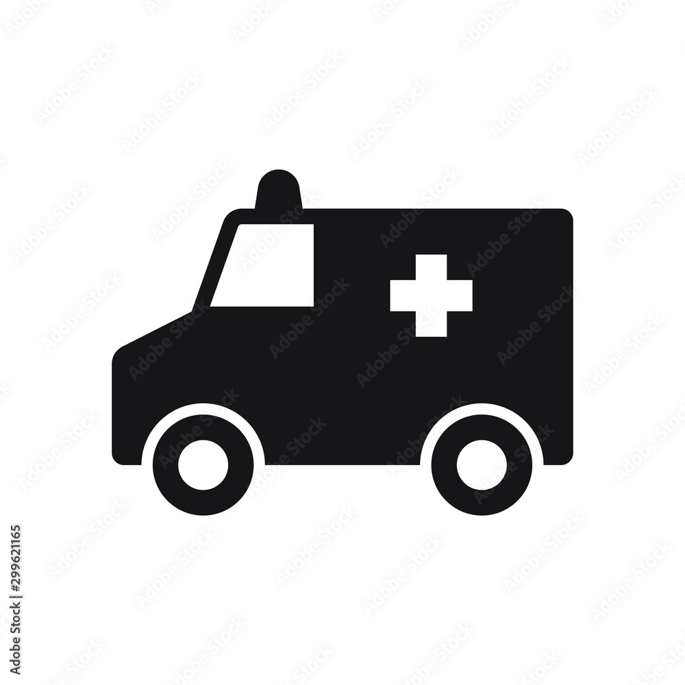 Ambulance icon, Vector Illustration on the white background. Ambulance icon, Vector Illustration on the white background.