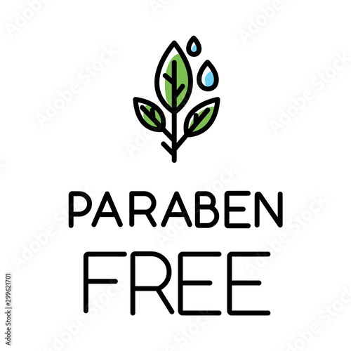 Paraben free color icon. Organic, non-toxic, non-chemical pharmaceutics. Product free ingredient. Natural hypoallergenic cosmetics. Safe medicine for sensitive skin. Isolated vector illustration