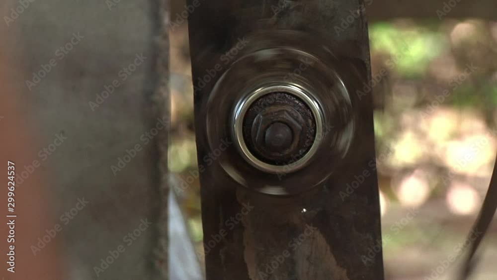 Close Up Shot of Hand Spinning Handloom Machine Wheel in Thailand Traidtional Way Close Up Shot of Hand Spinning Handloom Machine Wheel in Thailand Traidtional Way