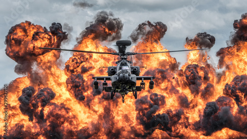 Attack helicopter explosive demonstration photo