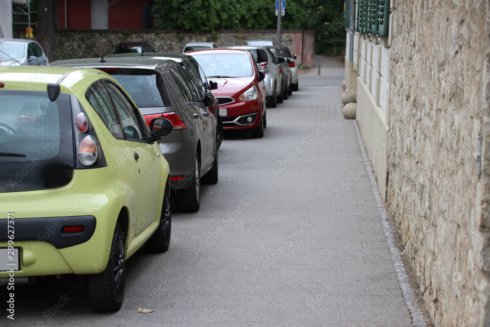 cars parked in the parking lot