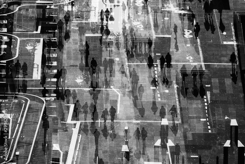 The hustle and bustle of London caught with a triple exposure