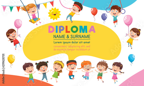 Diploma Certificate Template Design For Children Education