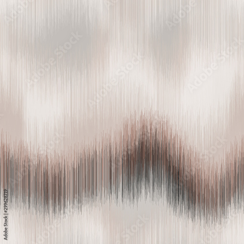 Soft blurry ikat gradient ombre seamless repeat vector pattern in natural terra cotta desert colors. Abstract landscape, ancient weaving. Great for home decor, fashion, stationary. Generative art.