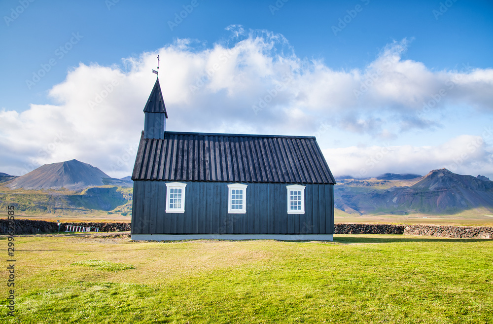 Buoakirkja black church near Buda Beach, Iceland