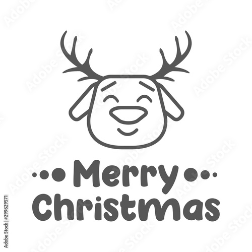 Merry christmas. Reindeer icon. Vector illustration.