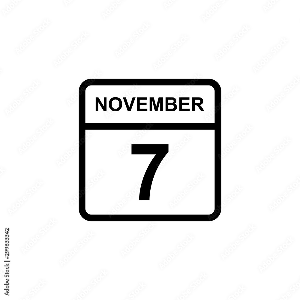 calendar - November 7 icon illustration isolated vector sign symbol