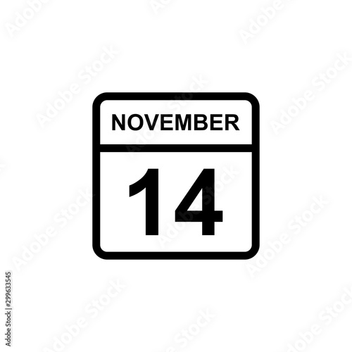 calendar - November 14 icon illustration isolated vector sign symbol