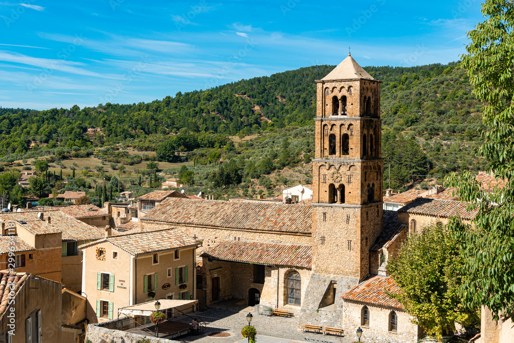 The village Moustiers St. Marie, Provence, Provence-Alpes-Cote d'Azur, France