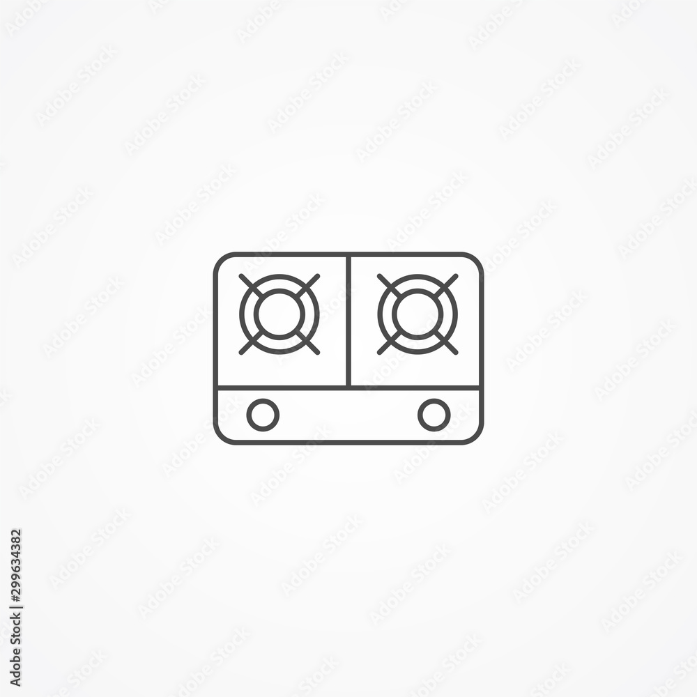 Gas stove vector icon sign symbol Gas stove vector icon sign symbol