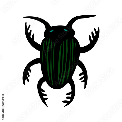 Hand drawn vector beetles set. Black and white insects for design, icons, logo or print. Drawn with dots. © Ангелина