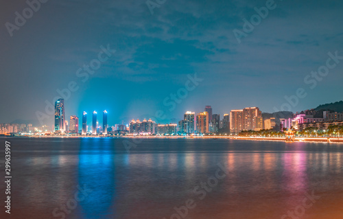 City view of couple's South Road in Zhuhai, Guangdong Province, China © Weiming