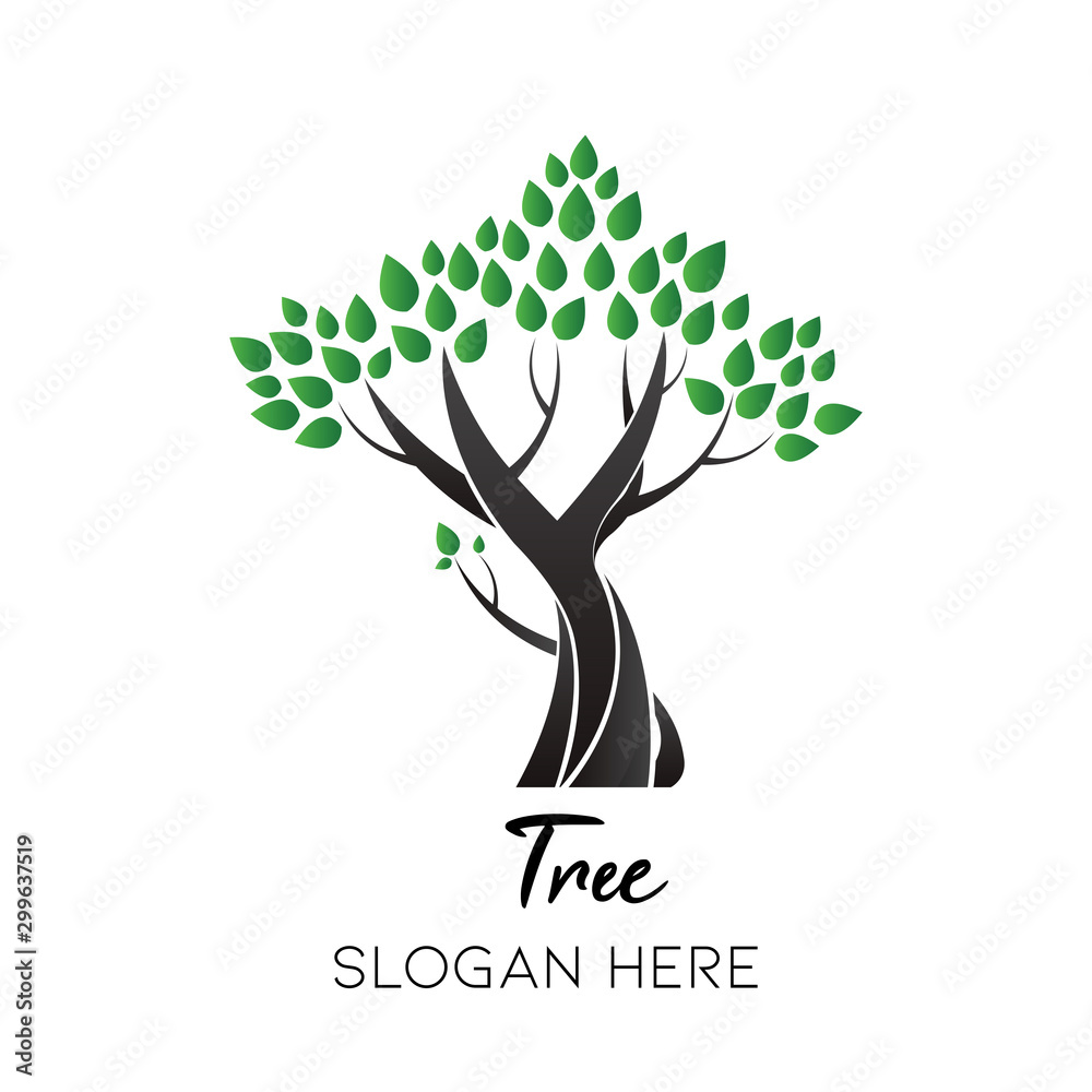 Obraz premium abre noir logo nature