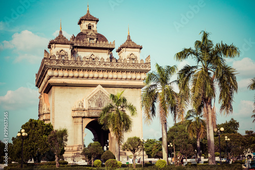 Patuxay   Victory Gate   Monument in Vientiane  Laos.