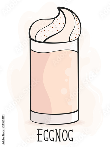 Illustration For Printing Eggnog Cup Festive Cocktail For Kids And Adults