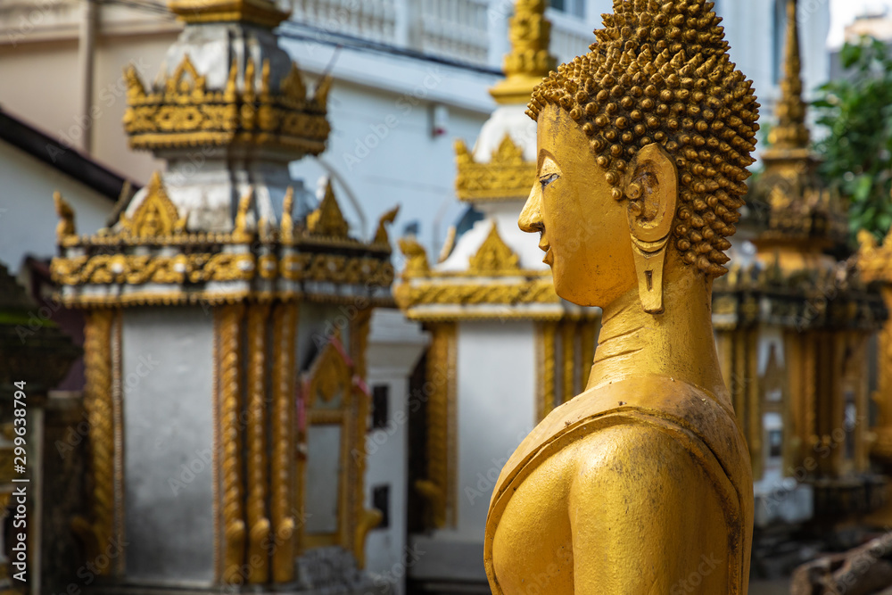 Buddha statue at buddist temple Vat Haysoke in Vientiane. Laos. Asia.
