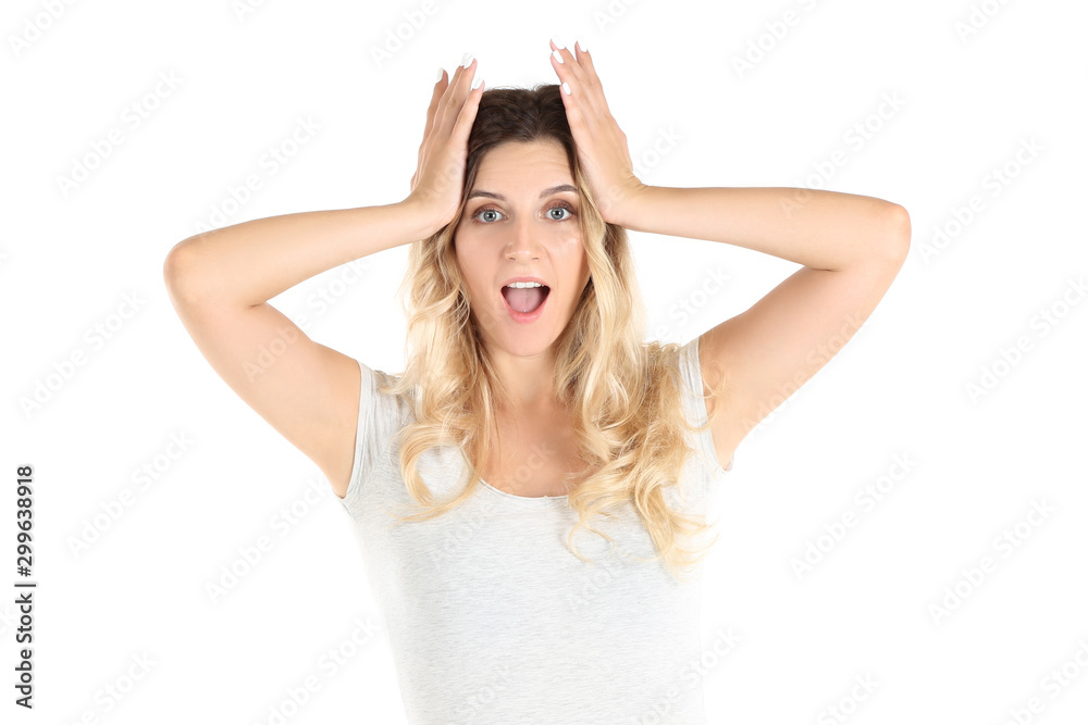 Happy young woman isolated on white background Happy young woman isolated on white background