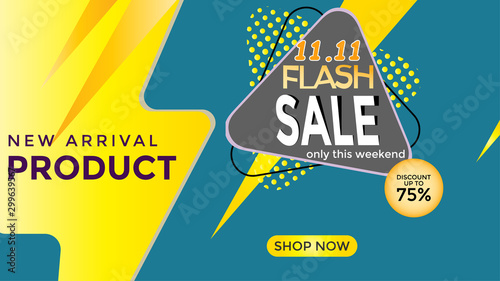 Flash sales discounts in text for banners, leaflets, web templates, weekend promotions