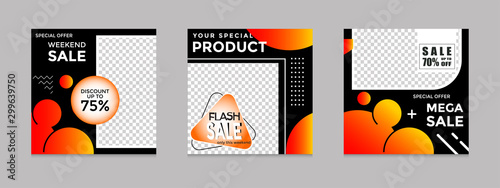 Editable social media post templates, Instagram story collections, social networking frames, layout designs, Mock-up for marketing promotions, covers, banners, backgrounds, square puzzles. vector
