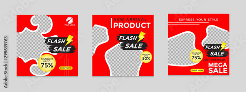 Editable social media post templates, Instagram story collections, social networking frames, layout designs, Mock-ups for marketing promotions, covers, banners, backgrounds, square puzzles. vector